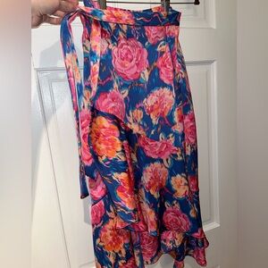 Saks Fifth Ave floral wrap skirt